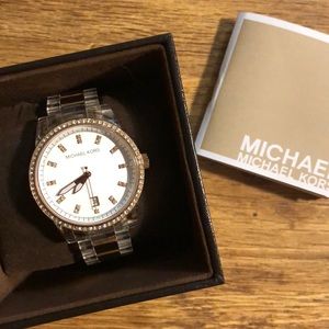 Michael Kors Lucite Gold white faced watch
